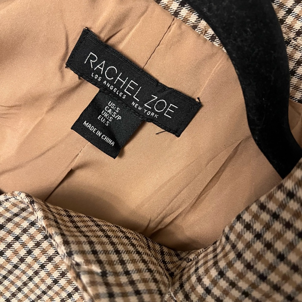 Rachel Zoe Checkered Blazer in Tan and Black